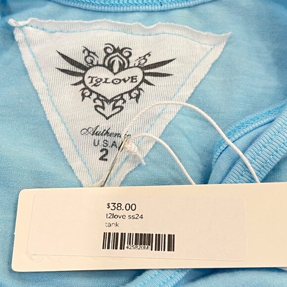 T2love NWT Kids Tank Tops Size 2 Blue or Gray Soft Polyester Blend Sleeveless US - Picture 7 of 9